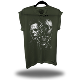 MASK OFF 2 ROAD RASH MUSCLE MILITARY GREEN TEE