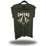 CHEERS ROAD RASH MUSCLE MILITARY GREEN TEE