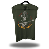 F*CK OFF GUITAR ROAD RASH MUSCLE MILITARY GREEN TEE