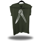 SLASHER ROAD RASH MUSCLE MILITARY GREEN TEE