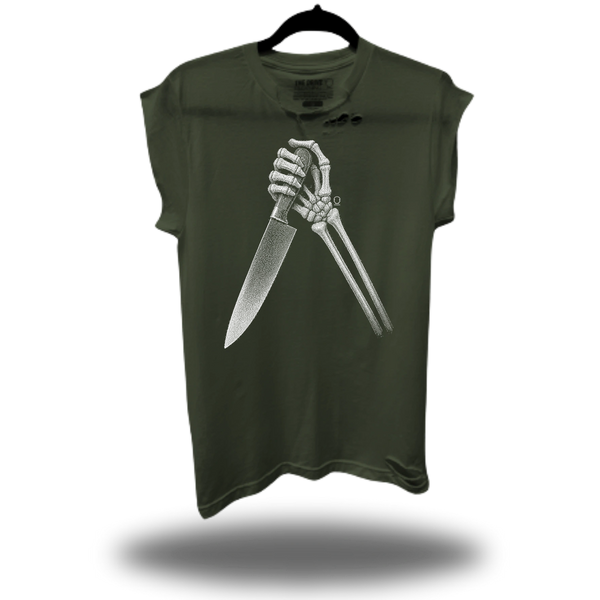 SLASHER ROAD RASH MUSCLE MILITARY GREEN TEE
