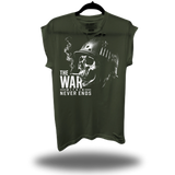 THE WAR ROAD RASH MUSCLE MILITARY GREEN TEE