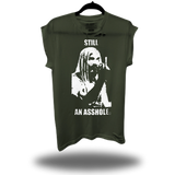 STILL ROAD RASH MUSCLE MILITARY GREEN TEE