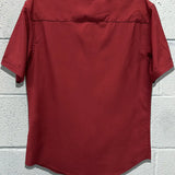 ESSENTIAL CRIMSON RED BUTTON UP