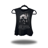 YOUR FREEDOM ROAD RASH BASIC BLACK CROP TANK TOP