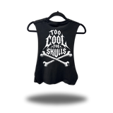 TOO COOL ROAD RASH BASIC BLACK CROP TANK TOP