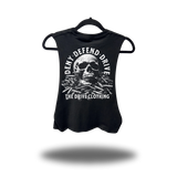 DENY DEFEND ROAD RASH BASIC BLACK CROP TANK TOP