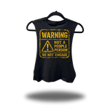 WARNING ROAD RASH BASIC BLACK CROP TANK TOP