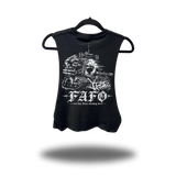 FAFO TANK ROAD RASH BASIC BLACK CROP TANK TOP