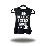 HEALING ROAD RASH BASIC BLACK CROP TANK TOP