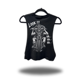 LOOK ROAD RASH BASIC BLACK CROP TANK TOP