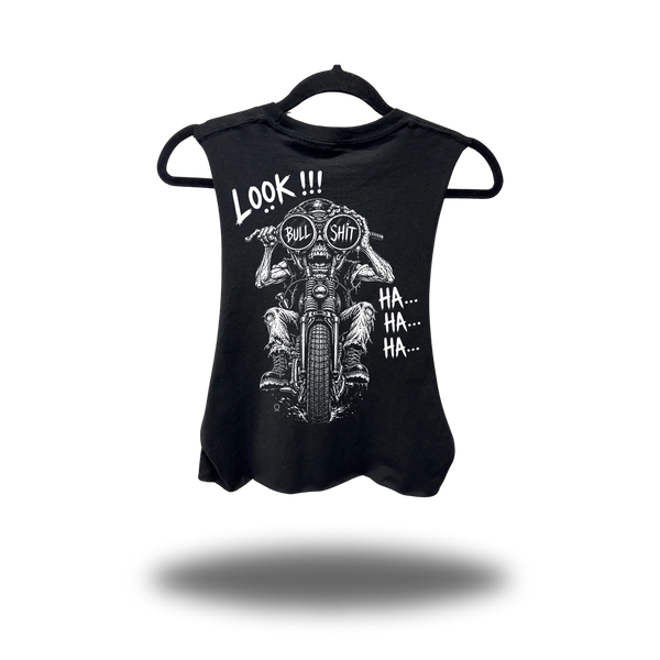 LOOK ROAD RASH BASIC BLACK CROP TANK TOP