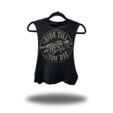 TILL DIE ROAD RASH BASIC BLACK CROP TANK TOP