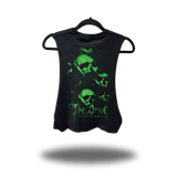 TDC GHOST SKULLS ROAD RASH BASIC BLACK CROP TANK TOP