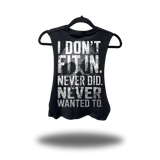NEVER WANTED ROAD RASH BASIC BLACK CROP TANK TOP