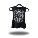 TICKET ROAD RASH BASIC BLACK CROP TANK TOP