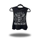 FREE DIE ROAD RASH BASIC BLACK CROP TANK TOP