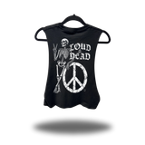 LOUD & DEAD ROAD RASH BASIC BLACK CROP TANK TOP