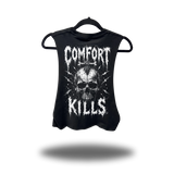 COMFORT DESTROYER ROAD RASH BASIC BLACK CROP TANK TOP