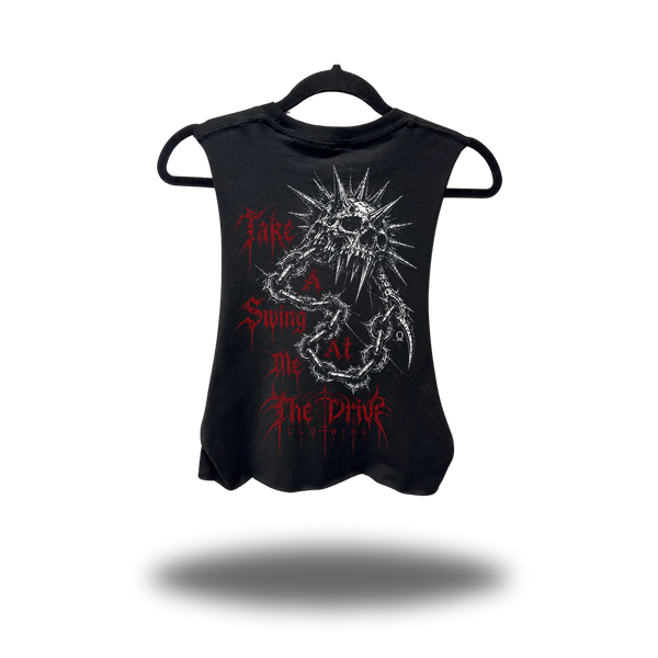 SWING ROAD RASH BASIC BLACK CROP TANK TOP