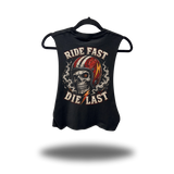 DIE LAST ROAD RASH BASIC BLACK CROP TANK TOP