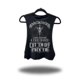 CUT EM OFF ROAD RASH BASIC BLACK CROP TANK TOP