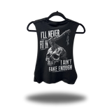 FAKE ENOUGH ROAD RASH BASIC BLACK CROP TANK TOP