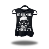 NO SHORTCUTS ROAD RASH BASIC BLACK CROP TANK TOP