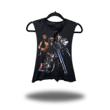 JIMMY RIDES ROAD RASH BASIC BLACK CROP TANK TOP