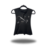 BLASTED SCREAM ROAD RASH BASIC BLACK CROP TANK TOP