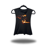 DRIVEN GHOST RIDER WHEELIE ROAD RASH BASIC BLACK CROP TANK TOP