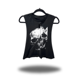 PUZZLE ROAD RASH BASIC BLACK CROP TANK TOP