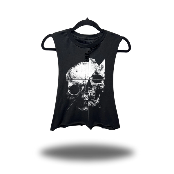 PUZZLE ROAD RASH BASIC BLACK CROP TANK TOP