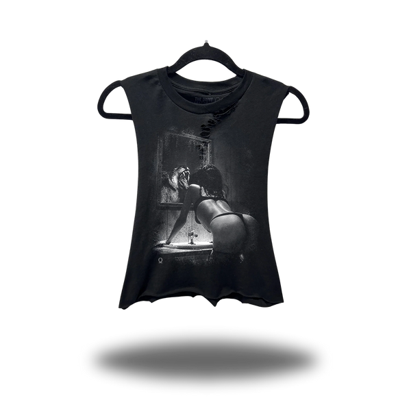 FEROCIOUS ROAD RASH BASIC BLACK CROP TANK TOP