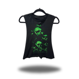 TDC GHOST SKULLS ROAD RASH BASIC BLACK CROP TANK TOP