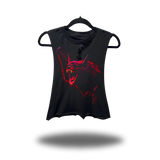 BLOOD BAT ROAD RASH BASIC BLACK CROP TANK TOP