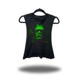 GREEN FRANK ROAD RASH BASIC BLACK CROP TANK TOP