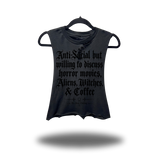 ANTI-SOCIAL ROAD RASH BASIC BLACK CROP TANK TOP