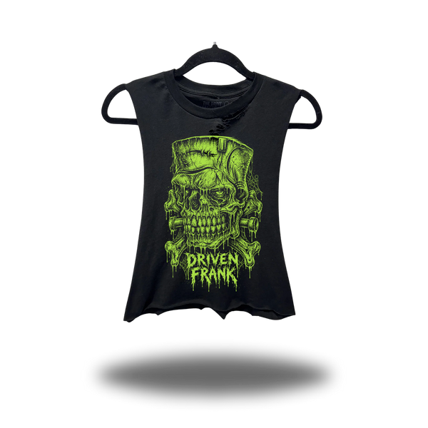 DRIVEN FRANK ROAD RASH BASIC BLACK CROP TANK TOP