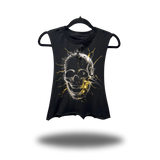 ELECTRIFIED SKULL ROAD RASH BASIC BLACK CROP TANK TOP