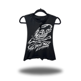 SKETCHY DRIVE ROAD RASH BASIC BLACK CROP TANK TOP