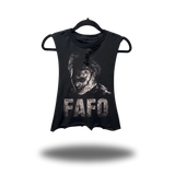 FAFO LEATHERFACE ROAD RASH BASIC BLACK CROP TANK TOP