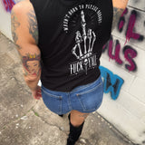 F*CK Y'ALL ROAD RASH BLACK CROP TANK 1.0