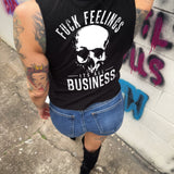 ALL BUSINESS ROAD RASH BLACK CROP TANK 1.0