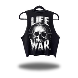 LIFE IS WAR ROAD RASH BLACK CROP TANK 1.0