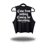 CAME DISTRESSED BLACK CROP TANK 1.0