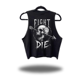 FIGHT OR DIE ROAD RASH BLACK CROP TANK 1.0