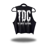 TDC GRUNGE DISTRESSED BLACK CROP TANK 1.0