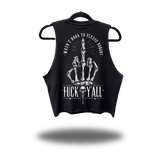F*CK Y'ALL ROAD RASH BLACK CROP TANK 1.0