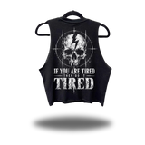 TIRED ROAD RASH BLACK CROP TANK 1.0